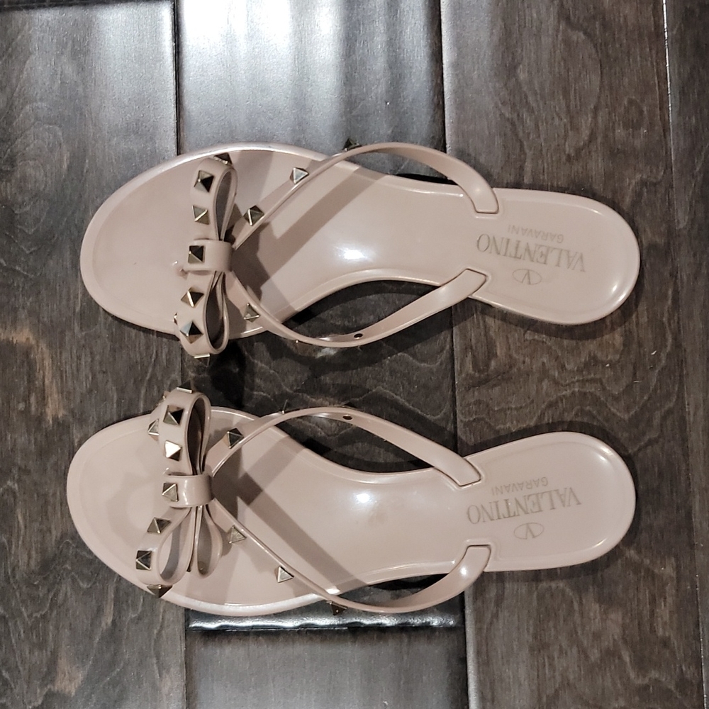 Valentino Rockstud Jelly Thong Sandal